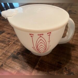 White Measuring Cup with Red Markings